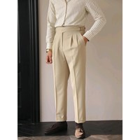 Pantalon décontracté à jambe droite de style rétro britannique mature pour homme MCP201, pantalon formel de cérémonie