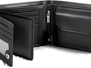 Cartera Minimalista de Microfibra Negra y Naranja con Bloqueo RFID para Hombre, con Bolsillo Frontal para Tarjetas de Crédito e Identificación - Product Image 1