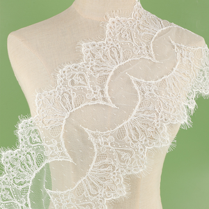Handmade Embroidery Cording Chantilly French Eyelash <strong>Lace</strong> Trim Bridal Dress Veil <strong>Lace</strong> Trim - Product Image 2