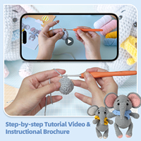 Kit de Bricolage en Crochet Animalier Mignon Éléphant pour Vente en Gros – Décoration de Bureau Faite à la Main, Ornement Suspendu, Cadeau