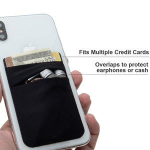Étui de téléphone en Lycra avec poche adhésive, pochette arrière pour téléphone, pochette pour carte d'identité, portefeuille de téléphone en Lycra, porte-cartes de crédit - Product Image 5
