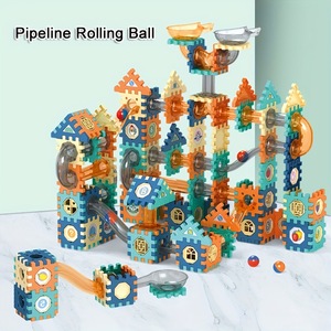 76 adet kök mermer yarış pisti eğitim mermer labirent oyunu yapı taşları kiti DIY mermer çocuklar için blokları çalışır - Product Image 4