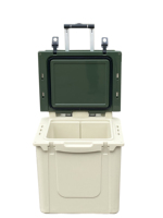 Glacière isotherme rotomoulée en PE de 45 qt avec roues, chariot de plage portable, glacière extérieure pour aliments