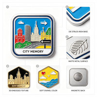 Aimant de réfrigérateur en fer 3D personnalisé, gravé à la presse, émail souple, souvenir touristique, logo personnalisé, cadeau de voyage, vente en gros OEM