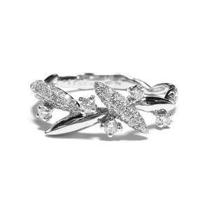 Bague de mariage classique en or blanc massif 18 carats pour femme, sertie de diamants naturels, cadeau d'anniversaire, de fiançailles ou de fête, haute qualité - Product Image 1