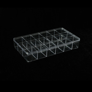 Transparent Plastic Storage Box 24 Compartment Rectangle For Jewelry Cosmetics Parts Desktop Organization - Product Image 1