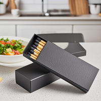 Boîtes d'allumettes noires personnalisées de luxe, vides, en carton kraft, avec vernis, réutilisables, avec doublure en éponge assortie aux couleurs pour le suivi des emballages