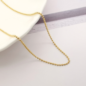 Fashion Genuine 18K Solid Gold Facet Bead Chain Necklace 18k Real Gold Necklace Jewelry Wholesale