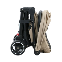 Poussette bébé de luxe 2-en-1 légère en alliage d'aluminium, pliable facilement, métal et tissu, certifiée ASTM et EN pour les voyages en avion