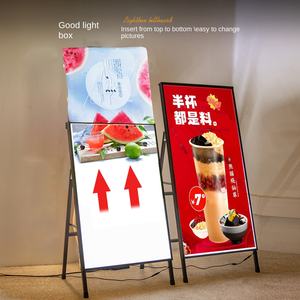 LED充電式ポスターフレームモバイルドローイングライトボックス屋台ディスプレイボード屋外フロアランプ看板河北霸州 - Product Image 3