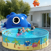 Großer Verdickter Faltbarer Planschbecken für Erwachsene und Kinder – Aufblasbare Wasserspielanlage für Haushalt und Außenbereich