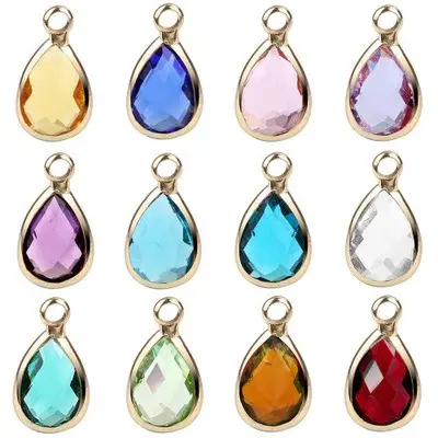 Water Drop Shape Charms Water Drop Crystal Pendants Findings for Necklace Bracelet Anklet Earring Hair Ornaments Jewelry DIY