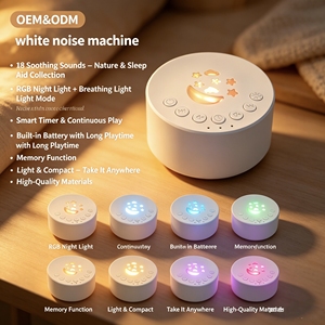 Máquina Portátil de Sonido Blanco Mini, Ayuda <span class=keywords><strong>para</strong></span> <span class=keywords><strong>Dormir</strong></span> con <span class=keywords><strong>Sonidos</strong></span> de la Naturaleza, Recargable por USB, Luz Nocturna RGB con Efecto de Respiración <span class=keywords><strong>para</strong></span> Bebés y Adultos - Product Image 1