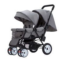 Poussette double en métal légère et pliable pour bébés de 0 à 6 mois, position assise et allongée, compagnon de voyage ultime pour deux