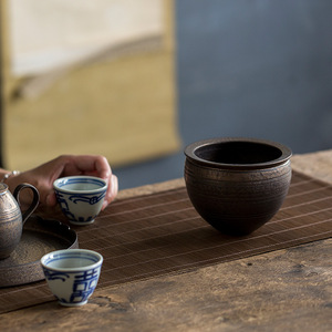 Stoneware <b>Tea</b> Washer Round Handmade Jianshui Ceramic Kung Fu <b>Tea</b> <b>Set</b> Accessory For Afternoon <b>Tea</b> - Product Image 3