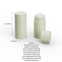 Contenant de déodorant stick de luxe en plastique PP Choebe 50ml 75ml 50g 75g, tube anti-transpirant à mécanisme rotatif avec bouchon à vis