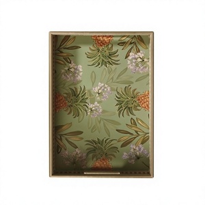 Premium Quality MDF Wood Serving Tray with Colorful Meena Print <b>Decorative</b> Tea Coffee Snack Tray for Home <b>Kitchen</b> Restaurant Use - Product Image 3