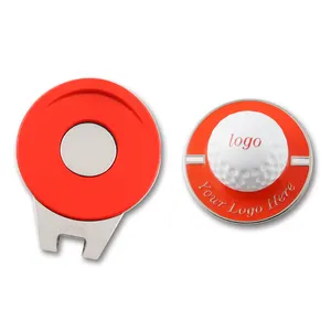 Individueller Großhandel Ballmarker Golfmützenschleifer Großhandel personalisierter Magnet-Golfballmarker einfarbig Metall Luxus-Golfgeschenk-Sets