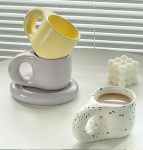 <b>Handmade</b> Modern Luxury <b>Ceramic</b> Coffee <b>Mug</b> Custom Printed Porcelain Tea Cups Saucers Most Popular Glass Drinkware for Gifts - Product Image 2