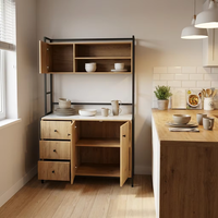 Meuble de cuisine en bois pratique pour un usage quotidien, rechargeable et facile à nettoyer, avec tiroirs