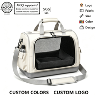 Sac de transport pour animaux de compagnie approuvé par les compagnies aériennes en polyester, fermeture à glissière, structure stable, fenêtre en maille respirante, pour chat et chien, voyage en avion et en voiture