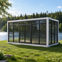 Maison conteneur moderne en panneaux sandwich, unité modulaire préfabriquée en acier pour bureau sur site, villa ou utilisation en parc