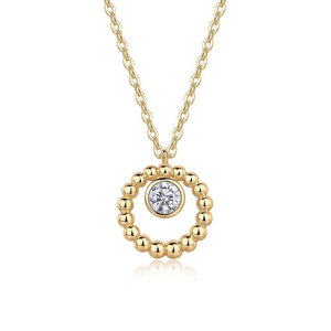 Collar con Colgante <span class=keywords><strong>Solitario</strong></span> Circular de Plata S925 de Lujo - Joyería Minimalista con Círculo Abierto para Mujer, Uso Diario, Regalo - Product Image 5
