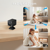 Kamera Keamanan Mini 4G 2K PIR 950nm Tanpa Cahaya IR Tak Terlihat Penglihatan Malam Cerdas Kamera CCTV Kamera Keamanan Rumah
