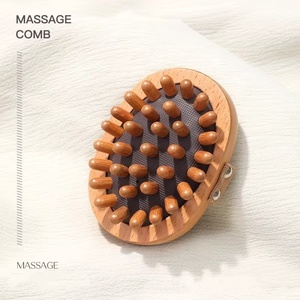Brosse de massage corporelle en bois de hêtre naturel pour le corps entier, avec coussin d'air, pour massage à sec - Product Image 2