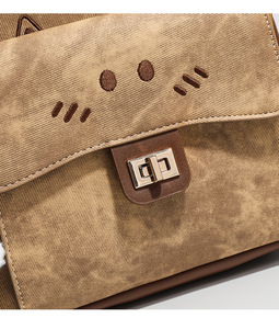 2026 New Women Bag <b>Brown</b> Cat Mini <b>Backpack</b> Hand Carry Single Shoulder Crossbody Double Shoulder Bag - Product Image 6