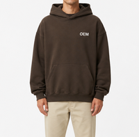 Sweat à capuche épais sans cordon de serrage, motif imprimé numérique personnalisé, logo, en coton French Terry, coupe oversize pour hommes
