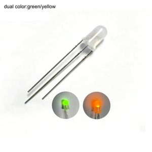 Diodo LED Bicolore Giallo-Verde da 5mm, 3 Pin, Catodo Comune, Lampada Indicatore Rotonda Diffusa - Product Image 1