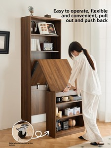 Petite commode <span class=keywords><strong>de</strong></span> chevet pliable en <span class=keywords><strong>bois</strong></span> massif <span class=keywords><strong>de</strong></span> style médiéval à quatre tiroirs, bibliothèque murale combinée, mobilier <span class=keywords><strong>de</strong></span> maison pour salon - Product Image 2