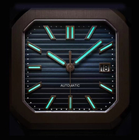 672 nouveaux hommes de luxe en acier inoxydable carré Quartz montre-bracelet étanche lumineux Date affichage montre pour hommes