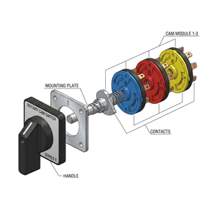 Commutateur sélecteur manuel LW26 en plastique, inverseur rotatif à 3 positions pour machine à souder, 12 commutateurs universels - Product Image 5