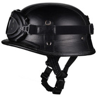 Casque de moto électrique transfrontalier dédié, à batterie, style rétro allemand, coque ABS, visière à rebord, unisexe