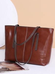 Bolso Boston de cuero multicolor, estilo de moda simple y versátil - Product Image 3