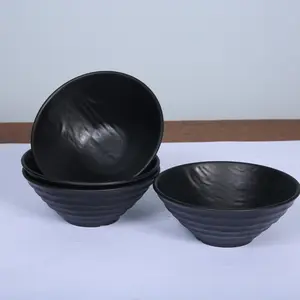 Cuenco Japones Negro Restaurant Kunststoff Food Bowl, Abendessen Essen 6 "matt Melamin schwarz Schüssel für Suppen salat