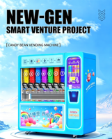 Distributeur automatique de bonbons au chocolat Happy Beans, paiement par carte, pièces et espèces, article de vente au détail