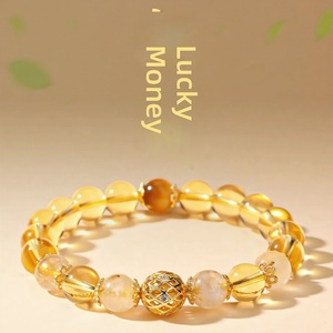 สร้อยข้อมือซิทรินธรรมชาติโปร่งใสสูง เครื่องประดับคริสตัลเสริมโชคลาภสำหรับผู้หญิง ของขวัญทางธุรกิจ - Product Image 5