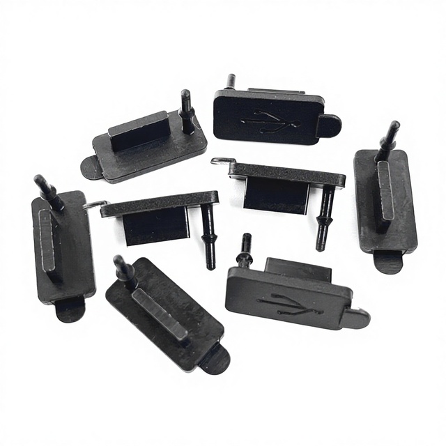 Black USB-A Silicone Dust Plug USB Port Waterproof Rubber Socket Cover Charging Anti-Lost