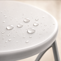 Table pliante ronde portable en HDPE blanc, table de cocktail adaptée à l'extérieur et aux repas en hôtel