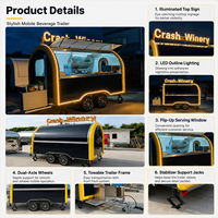 Food truck personnalisable avec blocs de couleur, entièrement équipé, cuisine mobile, kiosque de rue