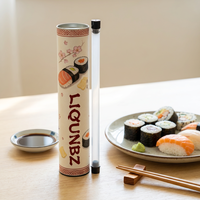 Boîte à sushi cylindrique jetable, écologique, recyclable, de qualité supérieure, faite à la main, avec impression personnalisée, de qualité alimentaire, pour