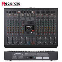 Table de mixage audio DJ GAX-FC16 Pro, table de mixage DJ 16 canaux, table de mixage studio Bluetooth avec 99 effets DSP, lecteur USB + alimentation fantôme 48V
