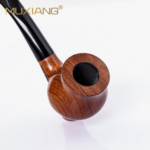 Muxiang Wooden Smoking Pipe Bent Type Solid Wood Tobacco Pipe Personal Gift - Product Image 4