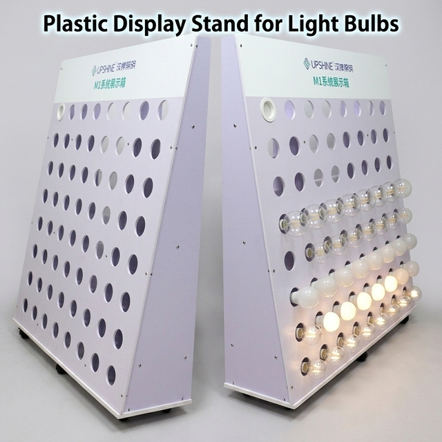 Customizable Rigid PVC Plastic Display Stands for Light Bulbs and Lighting Fixtures Retail Store POSM Display Solutions