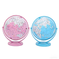 Globo Terráqueo 3D en Relieve con Base de Metal y PVC, Herramienta Educativa para Niños, Aprendizaje Temprano de Geografía