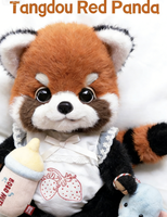 Peluche Panda Rouge Tangdou Adorable Personnalisée, Jouet en Peluche Doux pour Enfants et Collectionneurs