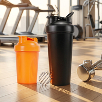 Bouteille de shaker à protéines en plastique Crossfit Intensity 400 ml 600 ml 14 oz 20 oz avec boule mélangeuse sans BPA, réutilisable, pour l'entraînement